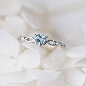Dainty Blue Topaz Ring